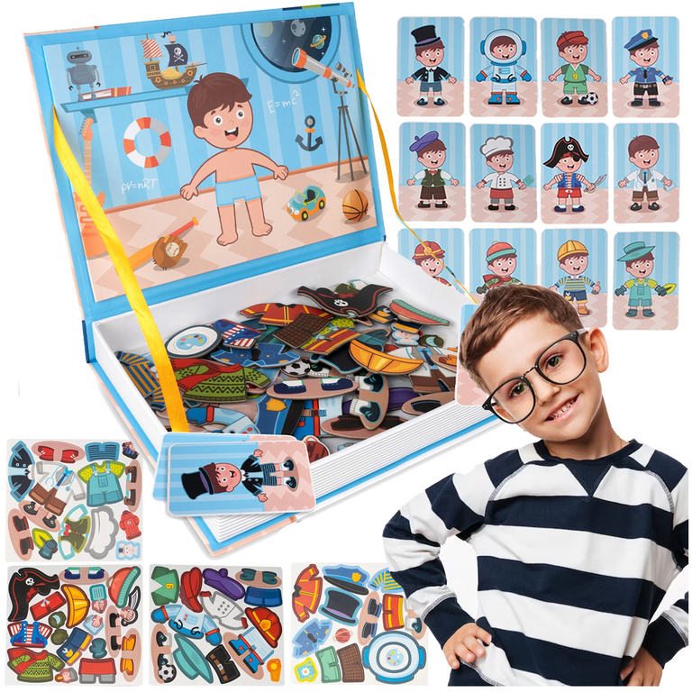 [PACZA][1] Układanka Magnetyczna Ubieranie Chłopca Montessori U979 (11)