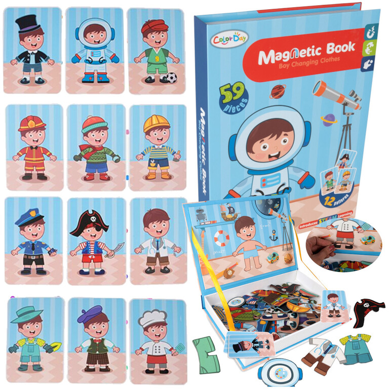 [PACZA][1] Układanka Magnetyczna Ubieranie Chłopca Montessori U979 (10)