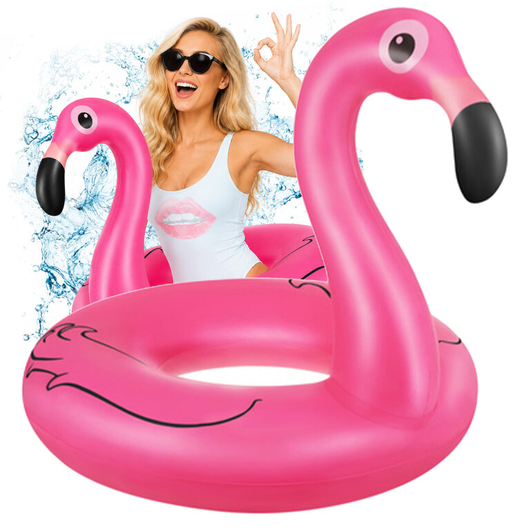 Koło dmuchane Flaming Różowy 102cm do pływania na basen K379 (12)