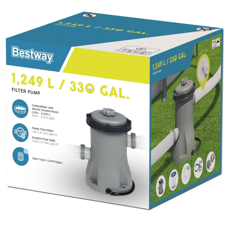 Pompa Filtrująca Kartuszowa do Basenu Ogrodowego Bestway 58381 K176 (16)